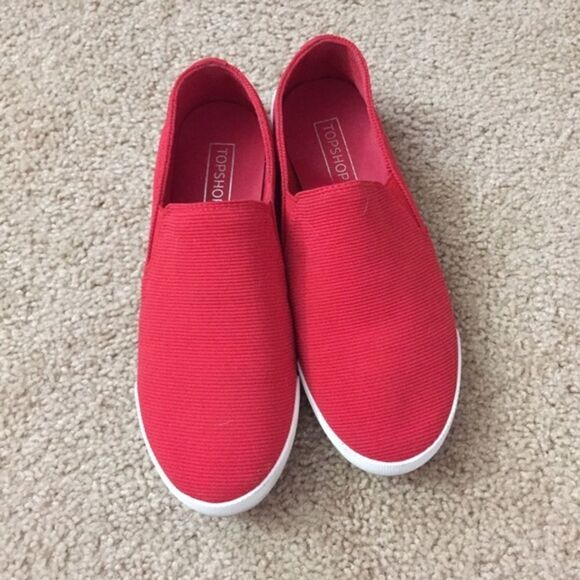 TopShop Red Slip On's - Picture 1 of 3